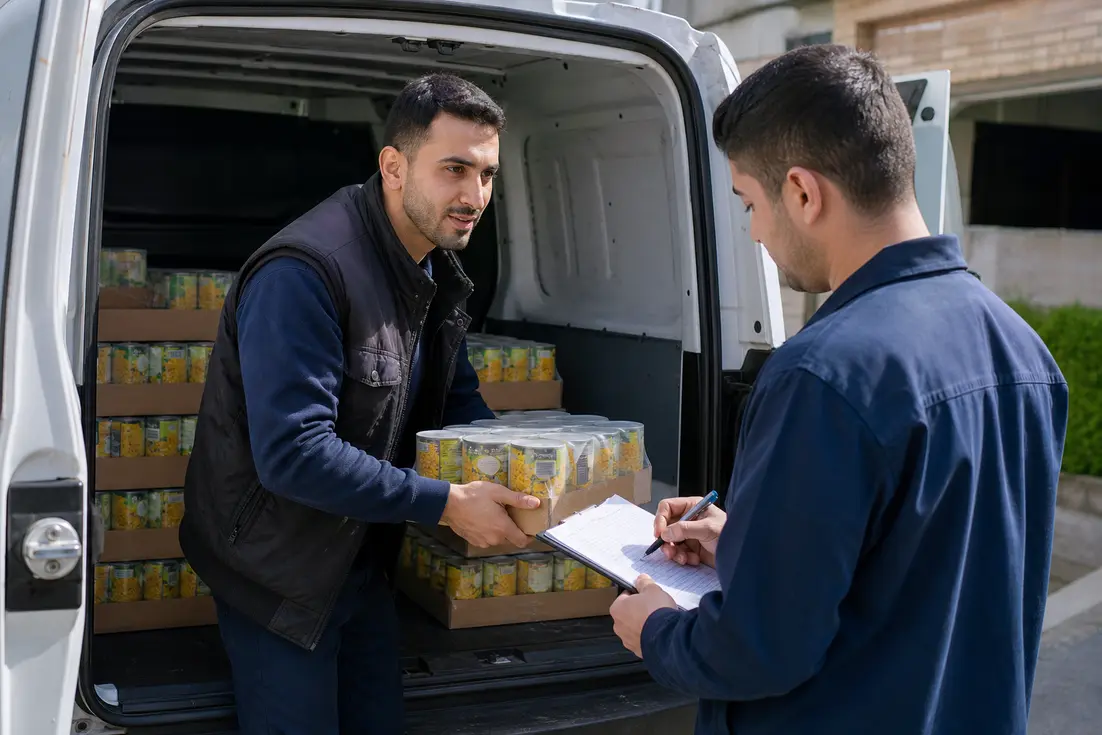 کنسرو ذرت بدر بستهبندی و تحویل سفارش فروشگاهی