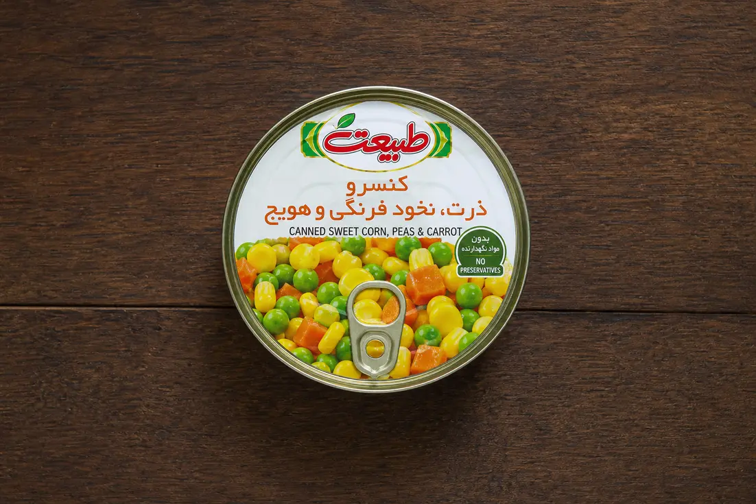 کنسرو ذرت نخود فرنگی هویج برای انتخاب دقیق ترکیب سبزیجات