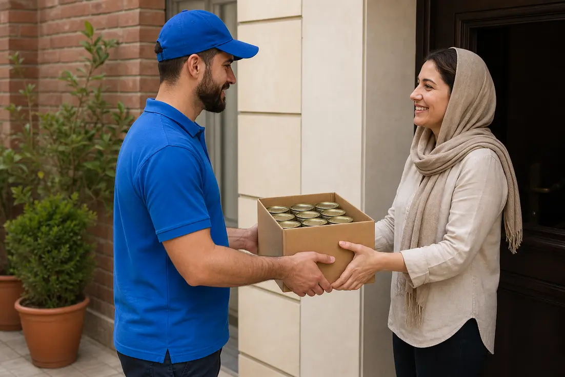 کنسرو ذرت انتخاب بسته‌بندی ارسال و تحویل سفارش