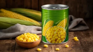 کنسرو ذرت ۳۸۰ گرمی طبیعت با ساختار بسته‌بندی قوطی فلزی