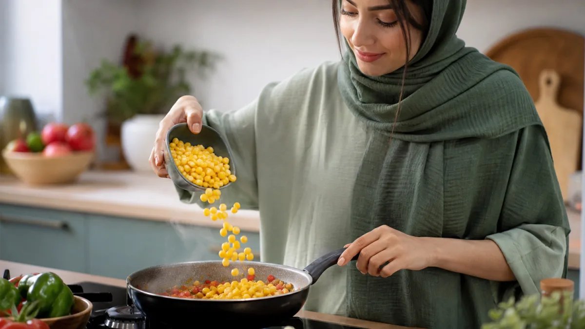 کنسرو ذرت مهرام برای سالاد پیتزا و غذاهای روزمره