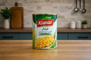 کنسرو ذرت کیاناز بسته‌بندی سفارش و تحویل مطمئن