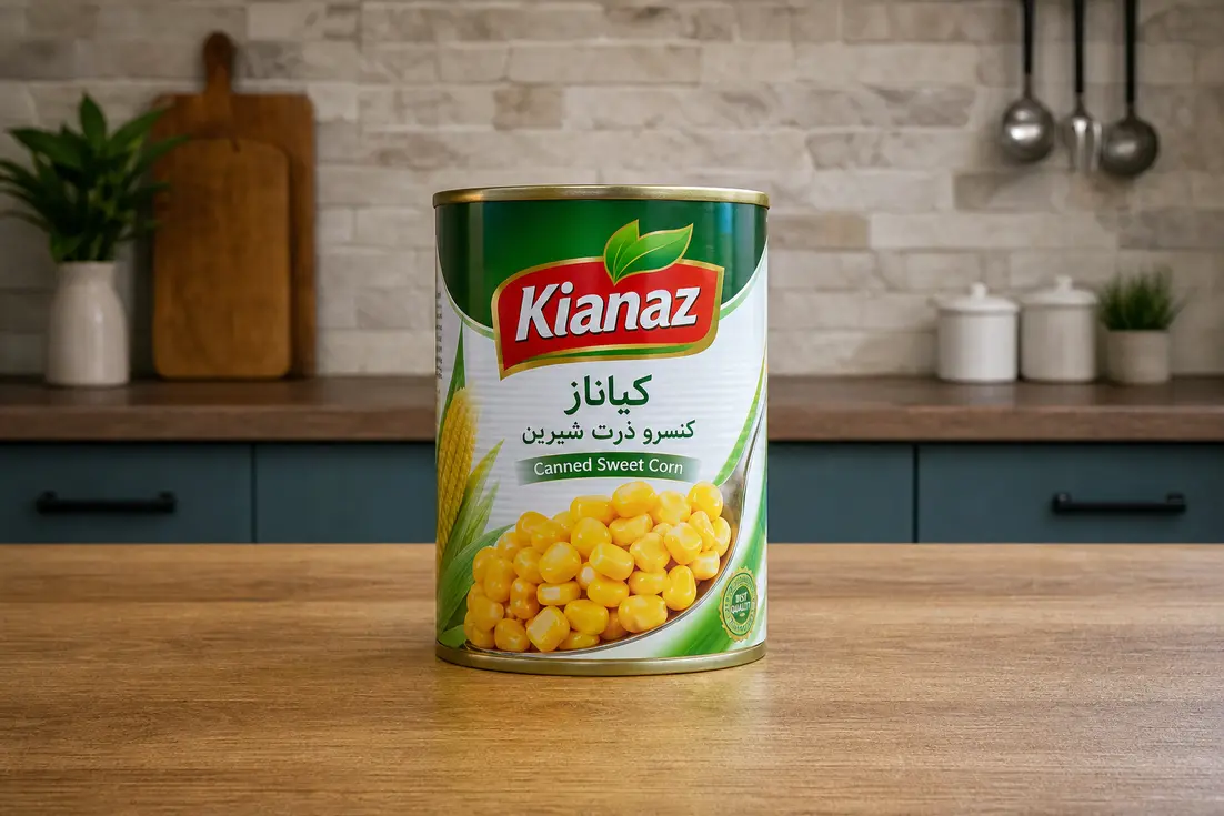 کنسرو ذرت کیاناز بستهبندی سفارش و تحویل مطمئن